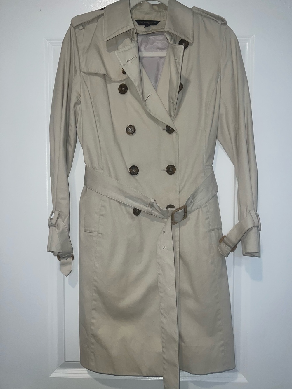 Brooks brothers Classic  Beige Trench Coat - Double-Breasted Belted lined 6P
